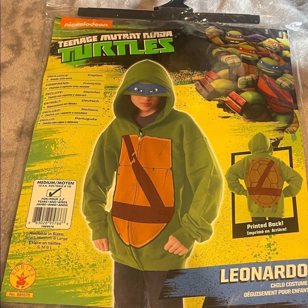 Nickelodeon TMNT Leonardo Kids Costume Hoodie - Green and Brown medium 5–7
